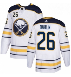 Womens Adidas Buffalo Sabres 26 Rasmus Dahlin Authentic White Away NHL Jersey 