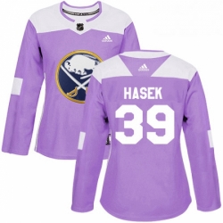 Womens Adidas Buffalo Sabres 39 Dominik Hasek Authentic Purple Fights Cancer Practice NHL Jersey 