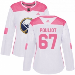 Womens Adidas Buffalo Sabres 67 Benoit Pouliot Authentic WhitePink Fashion NHL Jersey 