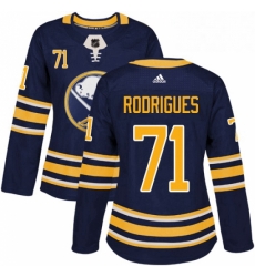 Womens Adidas Buffalo Sabres 71 Evan Rodrigues Premier Navy Blue Home NHL Jersey 