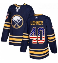 Youth Adidas Buffalo Sabres 40 Robin Lehner Authentic Navy Blue USA Flag Fashion NHL Jersey 