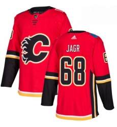 Mens Adidas Calgary Flames 68 Jaromir Jagr Premier Red Home NHL Jersey 