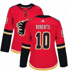 Womens Adidas Calgary Flames 10 Gary Roberts Premier Red Home NHL Jersey 