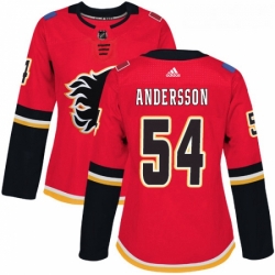 Womens Adidas Calgary Flames 54 Rasmus Andersson Premier Red Home NHL Jersey 