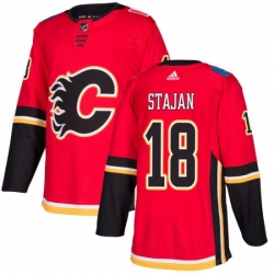 Youth Adidas Calgary Flames 18 Matt Stajan Premier Red Home NHL Jersey 