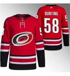 Men Carolina Hurricanes 58 Michael Bunting Red Stitched Jersey