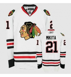 Blackhawks #21 Stan Mikita Stitched White NHL Jersey