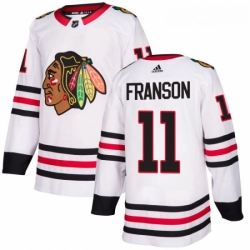 Womens Adidas Chicago Blackhawks 11 Cody Franson Authentic White Away NHL Jersey 