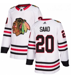 Womens Adidas Chicago Blackhawks 20 Brandon Saad Authentic White Away NHL Jersey 