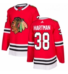 Youth Adidas Chicago Blackhawks 38 Ryan Hartman Authentic Red Home NHL Jersey 