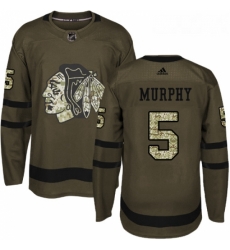 Youth Adidas Chicago Blackhawks 5 Connor Murphy Authentic Green Salute to Service NHL Jersey 