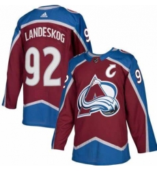 Men's Colorado Avalanche #92 Gabriel Landeskog Burgundy With C Patch Stitched Jersey