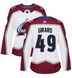 Womens Adidas Colorado Avalanche 49 Samuel Girard Authentic White Away NHL Jersey 