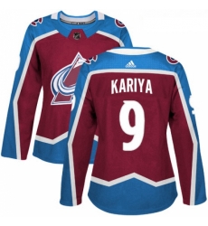 Womens Adidas Colorado Avalanche 9 Paul Kariya Authentic Burgundy Red Home NHL Jersey 