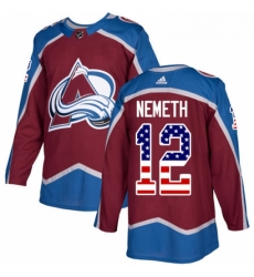 Youth Adidas Colorado Avalanche 12 Patrik Nemeth Authentic Burgundy Red USA Flag Fashion NHL Jersey 