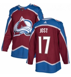 Youth Adidas Colorado Avalanche 17 Tyson Jost Authentic Burgundy Red Home NHL Jersey 