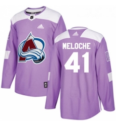 Youth Adidas Colorado Avalanche 41 Nicolas Meloche Authentic Purple Fights Cancer Practice NHL Jersey 