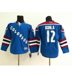 Youth Colorado Avalanche #12 Jarome Iginla Blue Stitched NHL Jersey