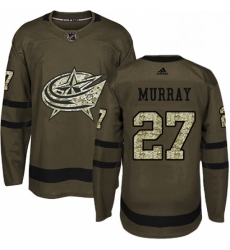 Mens Adidas Columbus Blue Jackets 27 Ryan Murray Authentic Green Salute to Service NHL Jersey 