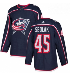 Mens Adidas Columbus Blue Jackets 45 Lukas Sedlak Premier Navy Blue Home NHL Jersey 