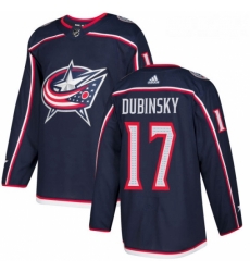 Youth Adidas Columbus Blue Jackets 17 Brandon Dubinsky Authentic Navy Blue Home NHL Jersey 