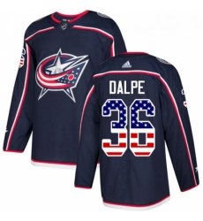 Youth Adidas Columbus Blue Jackets 36 Zac Dalpe Authentic Navy Blue USA Flag Fashion NHL Jersey 