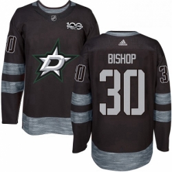 Mens Adidas Dallas Stars 30 Ben Bishop Premier Black 1917 2017 100th Anniversary NHL Jersey 