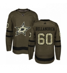 Mens Adidas Dallas Stars 60 Ty Dellandrea Authentic Green Salute to Service NHL Jersey 