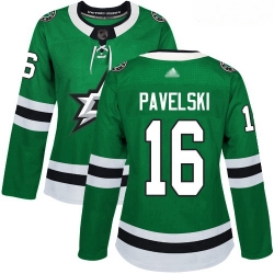 Stars #16 Joe Pavelski Green Home Authentic Women Stitched Hockey Jersey