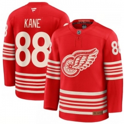 Men Detroit Red Wings 88 Patrick Kane Red 2025 Centennial Premium Stitched Hockey Jersey