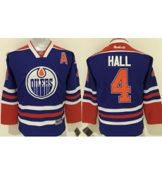 Oilers #4 Taylor Hall Stitched Light Blue Youth NHL Jersey