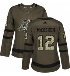 Womens Adidas Florida Panthers 12 Ian McCoshen Authentic Green Salute to Service NHL Jersey 