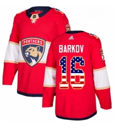 Youth Adidas Florida Panthers 16 Aleksander Barkov Authentic Red USA Flag Fashion NHL Jersey 