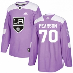 Mens Adidas Los Angeles Kings 70 Tanner Pearson Authentic Purple Fights Cancer Practice NHL Jersey 