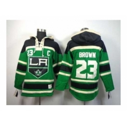 NHL Jerseys Los Angeles Kings #23 Brown green[pullover hooded sweatshirt][patch C]