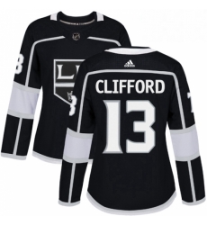 Womens Adidas Los Angeles Kings 13 Kyle Clifford Authentic Black Home NHL Jersey 