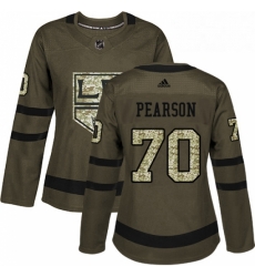 Womens Adidas Los Angeles Kings 70 Tanner Pearson Authentic Green Salute to Service NHL Jersey 