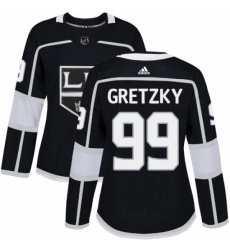 Womens Adidas Los Angeles Kings 99 Wayne Gretzky Authentic Black Home NHL Jersey 