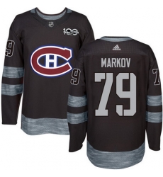 Canadiens #79 Andrei Markov Black 1917 2017 100th Anniversary Stitched NHL Jersey