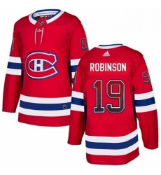 Mens Adidas Montreal Canadiens 19 Larry Robinson Authentic Red Drift Fashion NHL Jersey 