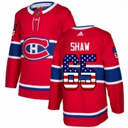 Mens Adidas Montreal Canadiens 65 Andrew Shaw Authentic Red USA Flag Fashion NHL Jersey 