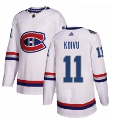 Youth Adidas Montreal Canadiens 11 Saku Koivu Authentic White 2017 100 Classic NHL Jersey 