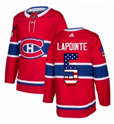 Youth Adidas Montreal Canadiens 5 Guy Lapointe Authentic Red USA Flag Fashion NHL Jersey 