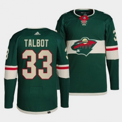 Men Minnesota Wild 33 Cam Talbot Green Stitched jersey