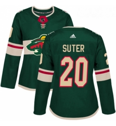 Womens Adidas Minnesota Wild 20 Ryan Suter Authentic Green Home NHL Jersey 