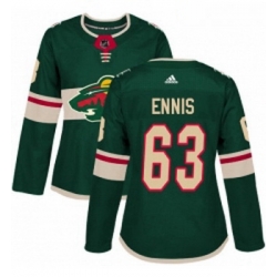 Womens Adidas Minnesota Wild 63 Tyler Ennis Premier Green Home NHL Jersey 