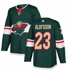 Youth Adidas Minnesota Wild 23 Gustav Olofsson Premier Green Home NHL Jersey 