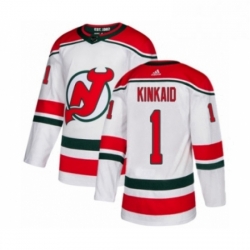 Mens Adidas New Jersey Devils 1 Keith Kinkaid Authentic White Alternate NHL Jersey 