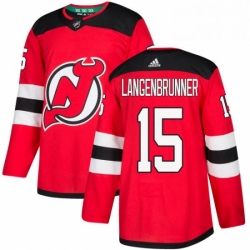 Mens Adidas New Jersey Devils 15 Jamie Langenbrunner Premier Red Home NHL Jersey 