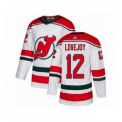 Youth Adidas New Jersey Devils 12 Ben Lovejoy Authentic White Alternate NHL Jersey 